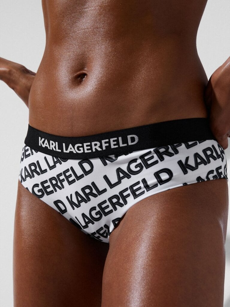 Karl Lagerfeld Bikini kelnaitės Logo Elastic Diagonal 545009850, baltos цена и информация | Maudymosi kostiumėliai | pigu.lt