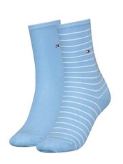 Носки Tommy Hilfiger, Stripe Light Blue Marsh Mallow, 2 шт цена и информация | Женские носки | pigu.lt