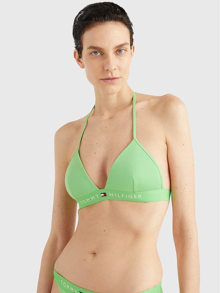 Tommy Hilfiger bikinio viršutinė dalis Triangle Fixed Foam 545663439, žalia kaina ir informacija | Maudymosi kostiumėliai | pigu.lt