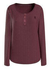 Майка с длинными рукавами Tommy Hilfiger Long Sleeve Henley Tee Rouge цена и информация | Женские футболки | pigu.lt