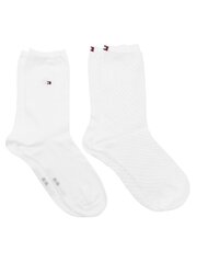 Kojinės moterims Tommy Hilfiger, baltos, 2 poros kaina ir informacija | Moteriškos kojinės | pigu.lt