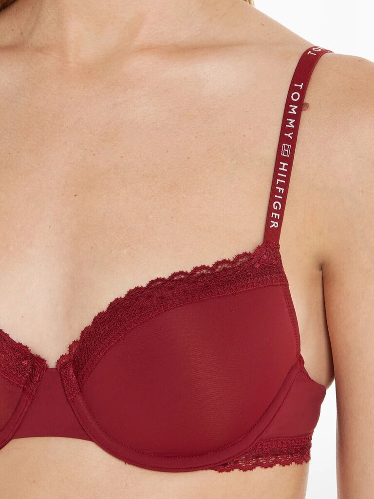 Tommy Hilfiger liemenėlė moterims Demi-Bra Rouge 545664262, raudona цена и информация | Liemenėlės | pigu.lt