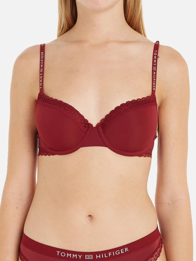 Tommy Hilfiger liemenėlė moterims Demi-Bra Rouge 545664262, raudona цена и информация | Liemenėlės | pigu.lt