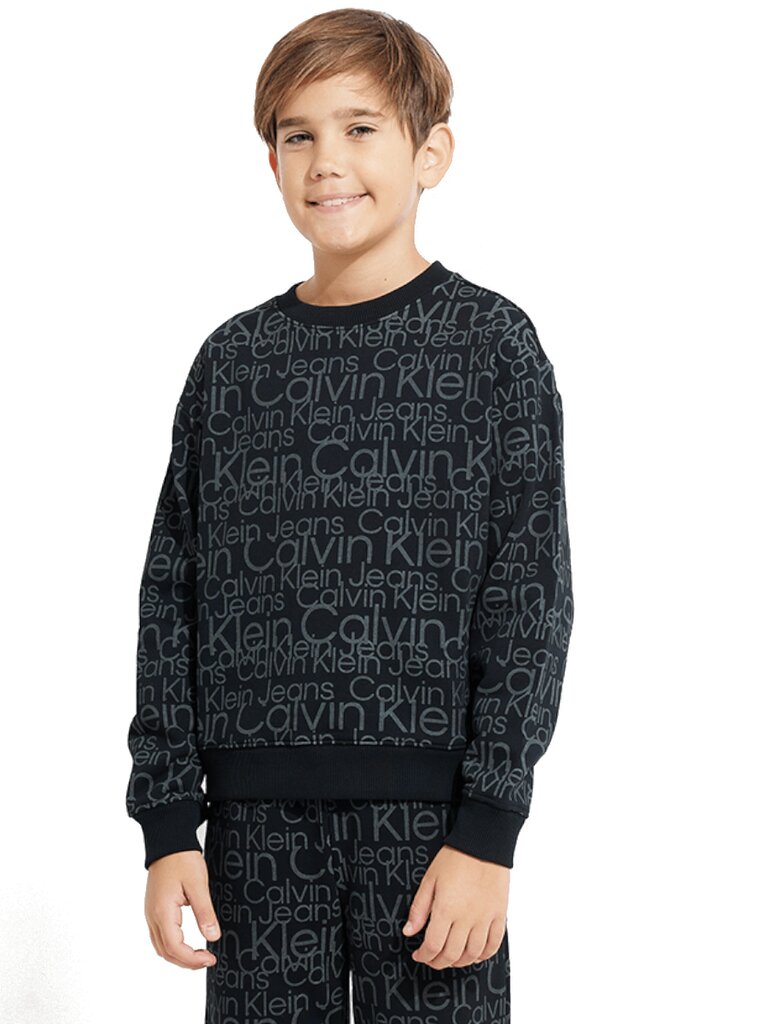 Calvin Klein bliuzonas berniukams IB0IB018550GJ, juodas цена и информация | Megztiniai, bluzonai, švarkai berniukams | pigu.lt