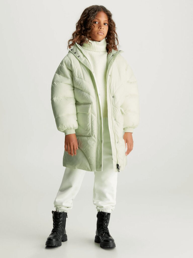 Calvin Klein striukė mergaitėms IG0IG02238LCE 520883268, žalia kaina ir informacija | Striukės, paltai mergaitėms | pigu.lt