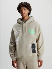 Calvin Klein Jeans džemperis vyrams Future Fade Multi Graphic Hoodie Plaza J30J324103PED 560077175, smėlio spalvos kaina ir informacija | Džemperiai vyrams | pigu.lt