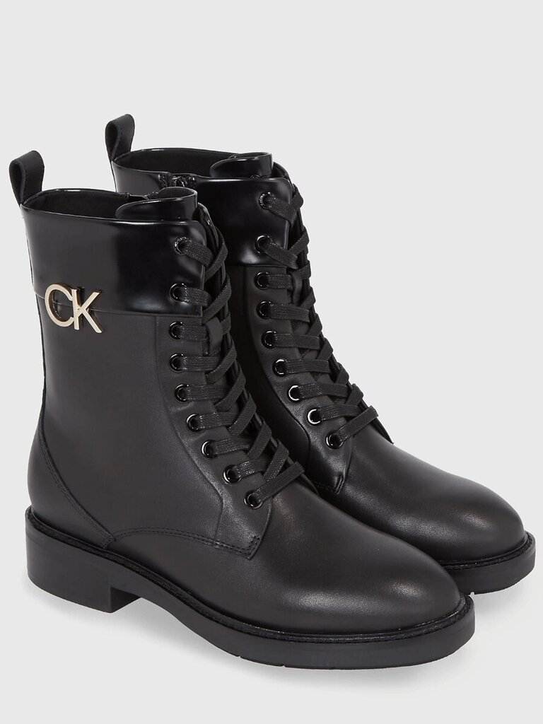 Calvin Klein auliniai batai moterims Rubber Sole Combat 573152066, juodi цена и информация | Aulinukai, ilgaauliai batai moterims | pigu.lt