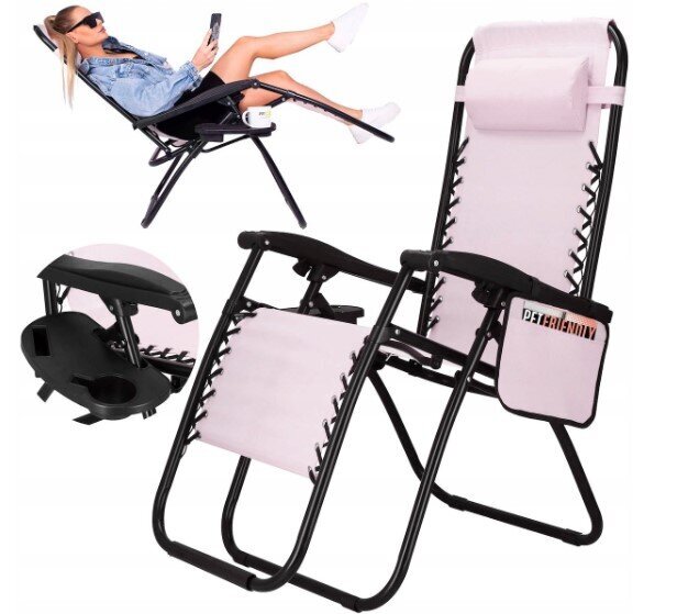 Lauko kėdė-gultas Fluxar home GL0041, rožinė kaina ir informacija | Lauko kėdės, foteliai, pufai | pigu.lt