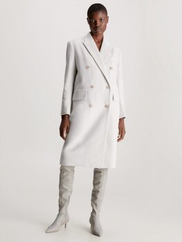 Calvin Klein pasltas moterims K20K205935CI2, baltas kaina ir informacija | Paltai moterims | pigu.lt