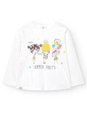Marškinėliai mergaitėms Boboli 208022, balti цена и информация | Футболка для девочек | pigu.lt