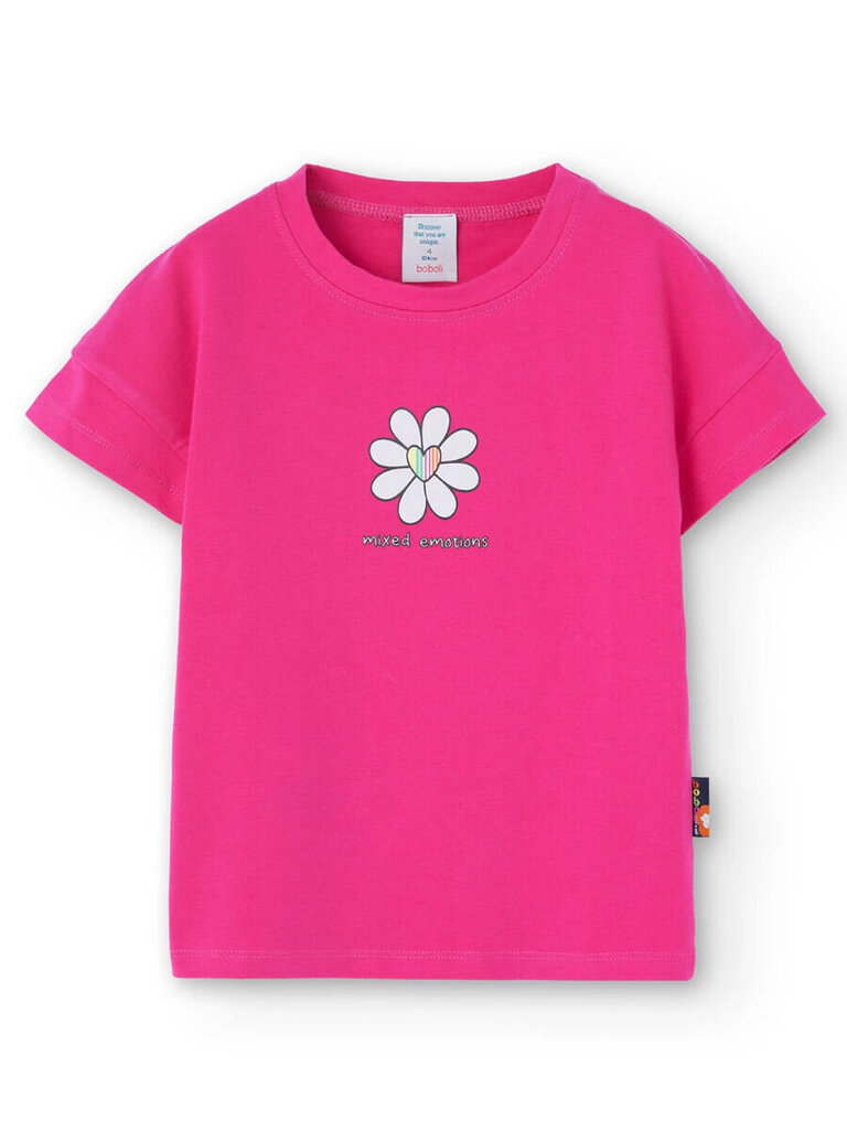 Marškinėliai mergaitėms Boboli Buganvilla 408114 520239199, rožiniai kaina ir informacija | Marškinėliai mergaitėms | pigu.lt