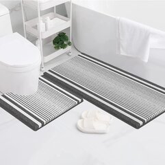 McEu vonios kilimėliai, neslystantys, sugeriantys, 120x51cm, 51x51cm, pilka/balta kaina ir informacija | Vonios kambario aksesuarai | pigu.lt