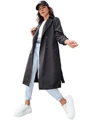 женское черное плюшевое пальто с капюшоном цена и информация | Женские пальто | pigu.lt