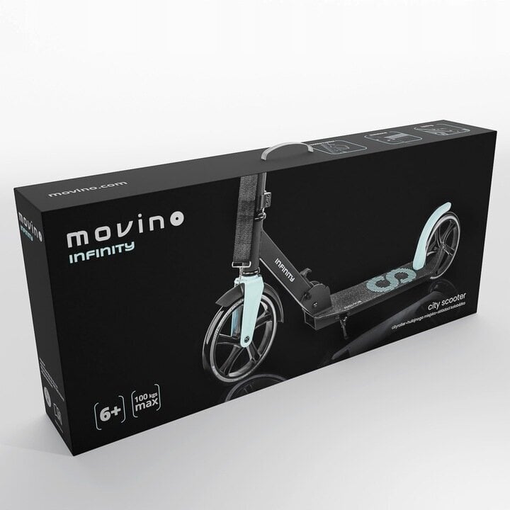Paspirtukas Movino Infinity, juodas/mėlynas kaina ir informacija | Paspirtukai | pigu.lt