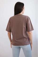 Женская рубашка-поло с короткими рукавами, коричневая цена и информация | Футболка Мы здесь | pigu.lt