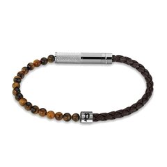 Apyrankė Police Twine Bracelet for Men Stainless Steel with beads and Leather PEAGB0012503 PEAGB0012503 kaina ir informacija | Kaklo papuošalai | pigu.lt