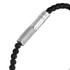 Police Twine Bracelet for Men Stainless Steel with beads and Leather PEAGB0012501 PEAGB0012501 цена и информация | Украшения на шею | pigu.lt