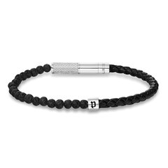 Apyrankė Police Twine Bracelet for Men Stainless Steel with beads and Leather PEAGB0012501 PEAGB0012501 kaina ir informacija | Kaklo papuošalai | pigu.lt