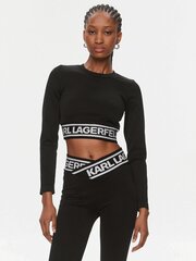 Майка с длинными рукавами Karl Lagerfeld Skinny Fit Black 240W1716 563760014, черный цена и информация | Женские блузки, рубашки | pigu.lt