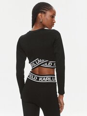 Майка с длинными рукавами Karl Lagerfeld Skinny Fit Black 240W1716 563760014, черный цена и информация | Женские блузки, рубашки | pigu.lt