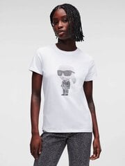 Футболка Karl Lagerfeld Ikonik Rhinestone White 230W1770 563759989, бепый цена и информация | Женские футболки | pigu.lt