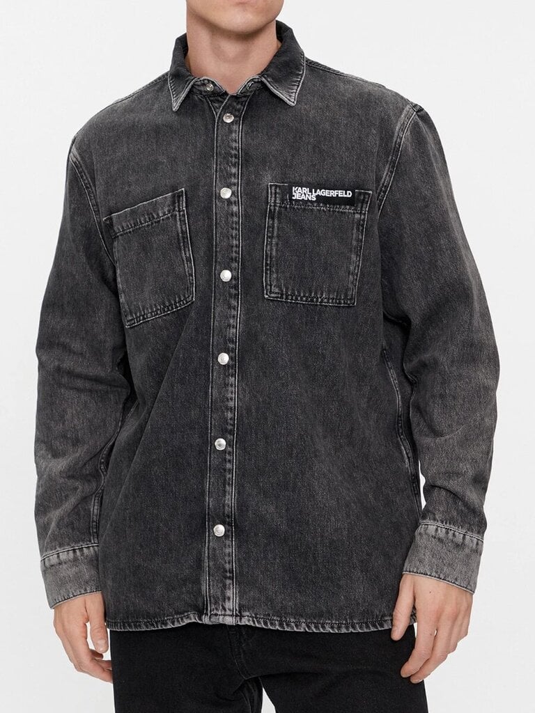 Marškiniai vyrams Karl Lagerfield Jeans 240D1600 563760107, pilki kaina ir informacija | Vyriški marškiniai | pigu.lt