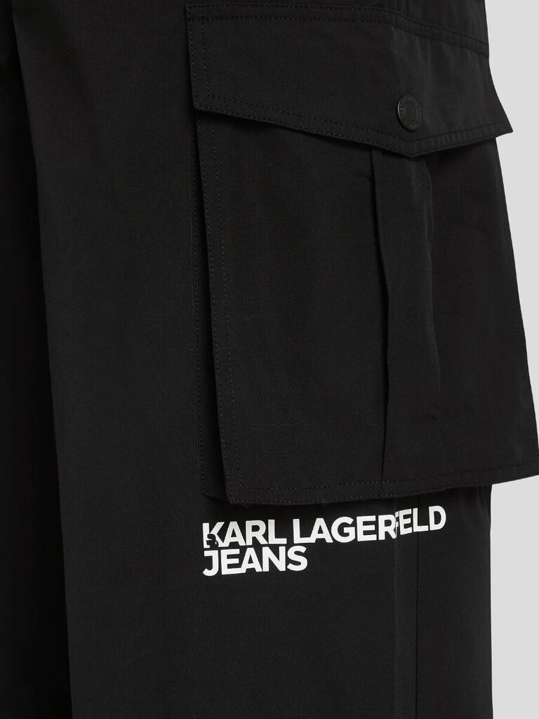 Karl Lagerfeld Jeans kelnės vyrams Cargo 240D1000 563760111, juodos цена и информация | Vyriškos kelnės | pigu.lt