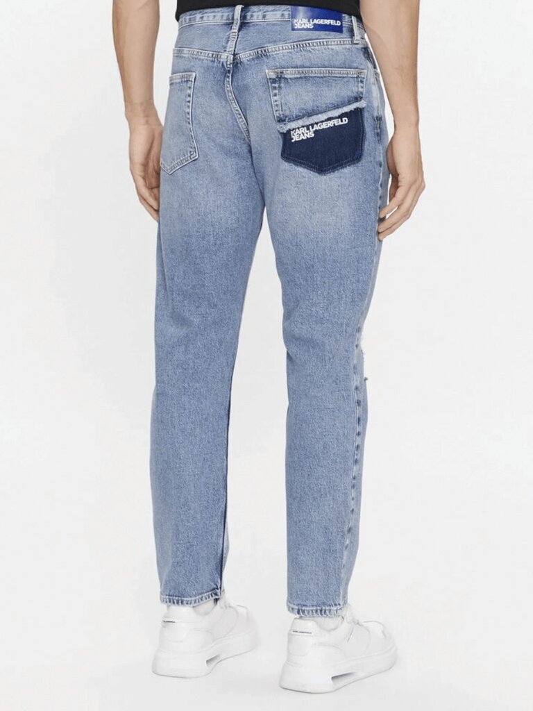 Karl Lagerfeld Jeans džinsai vyrams Tapered Visual 240D1113 563760145, mėlyni цена и информация | Džinsai vyrams | pigu.lt