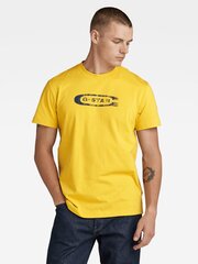 Marškinėliai vyrams G-star Distressed Old School Logo D24365 336 348 560023460, geltoni kaina ir informacija | Vyriški marškinėliai | pigu.lt