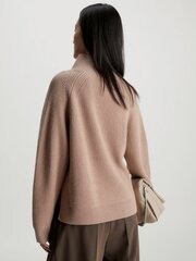 Женская кофта Calvin Klein Recycled Wool Button Mock Neck Ginger Snap K20K206014PCE 560077453, коричневый цена и информация | Женские кофты | pigu.lt