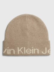 Шапка CALVIN KLEIN Logo Beanie Plaza Taupe K60K611271PED 545010388 цена и информация | Женские шапки | pigu.lt