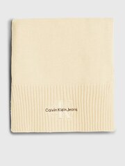 Šalikas Calvin Klein Monologo Embro Knit Scarf Ivory K60K611262YBI 545010451 kaina ir informacija | Skarelės, šalikai moterims | pigu.lt