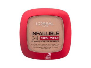 Kompaktinė pudra L'Oreal Paris Infaillible 24H Fresh Wear Foundation In A Powder 250 Radiant Sand, 9 g kaina ir informacija | Makiažo pagrindai, pudros | pigu.lt