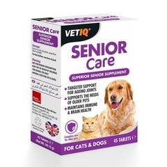 Добавка Vetiq Senior Care для пожилых питомцев в таблетках, 45 шт. цена и информация | Витамины, добавки, средства от паразитов для собак | pigu.lt