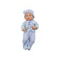 Kūdikio lėlė mėlynu dryžuotu megztiniu Lean Toys kaina ir informacija | Žaislai mergaitėms | pigu.lt