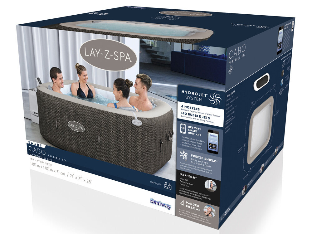 Pripučiama sūkurinė vonia Lay-Z-Spa Cabo Bestway, 80x180cm цена и информация | Baseinai | pigu.lt
