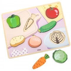 Dėlionė Montessori daržovės 2in1 Viga kaina ir informacija | Lavinamieji žaislai | pigu.lt