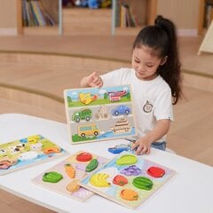 Dėlionė Montessori vaisiai 2in1 Viga kaina ir informacija | Lavinamieji žaislai | pigu.lt