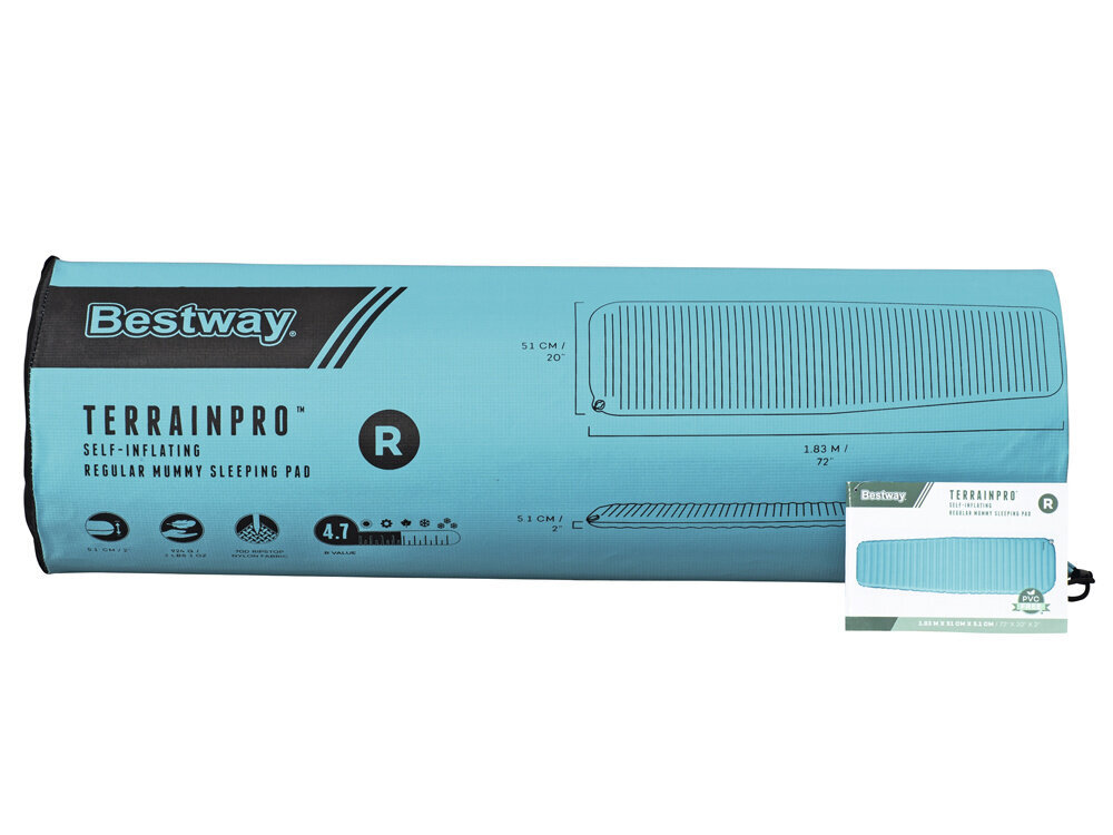 Savaime pripučiamas čiužinys Bestway, 183x51cm kaina ir informacija | Pripučiami čiužiniai ir baldai | pigu.lt