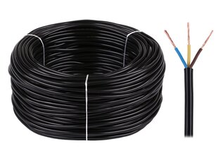 электрический кабель omy 3x0,75 300/300v, черный цена и информация | Кабели и провода | pigu.lt
