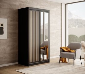 Шкаф ADRK Furniture Delia 100, черный/коричневый цвет цена и информация | Шкафы | pigu.lt