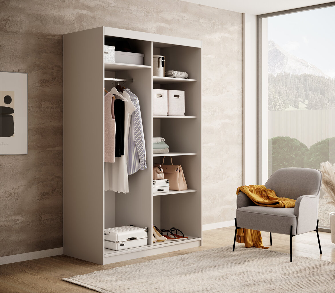 Spinta ADRK Furniture Delia 120, balta цена и информация | Spintos | pigu.lt