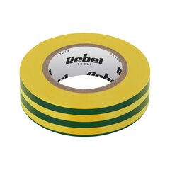 Rebel lipni izoliacinė juosta, 0,13 mm x 19 mm x 20 m, geltonai žalia kaina ir informacija | Mechaniniai įrankiai | pigu.lt