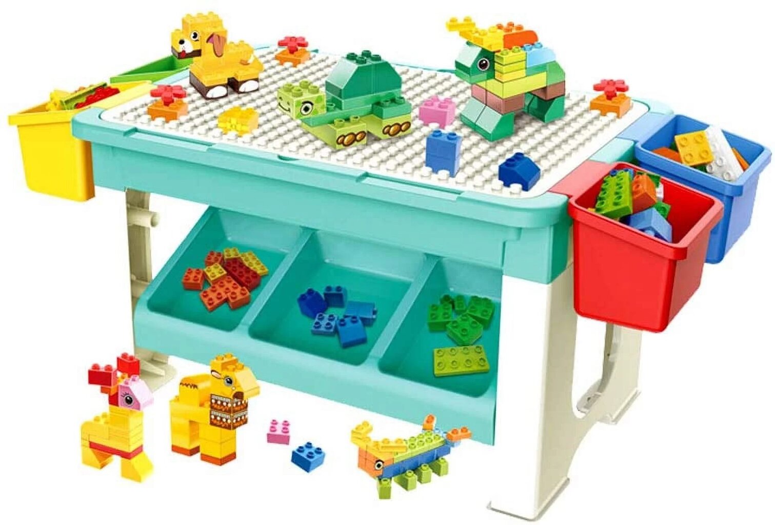Žaidimų stalas su statybiniu komplektu цена и информация | Konstruktoriai ir kaladėlės | pigu.lt