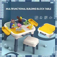 Vaikiškas stalas su kaladėlių komplektu ir kėde kaina ir informacija | Konstruktoriai ir kaladėlės | pigu.lt
