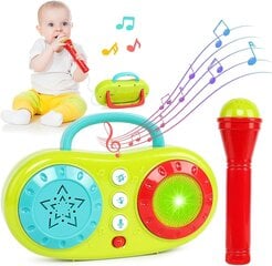 Vaikiškas karaoke mikrofonas su balso keitimo efektais kaina ir informacija | Lavinamieji žaislai | pigu.lt