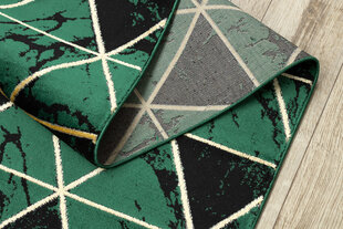 Бегун EMERALD эксклюзивный 1020 гламур, стильный Мрамор, треугольники бутылочно-зеленый / золото 120 cm цена и информация | Ковры | pigu.lt