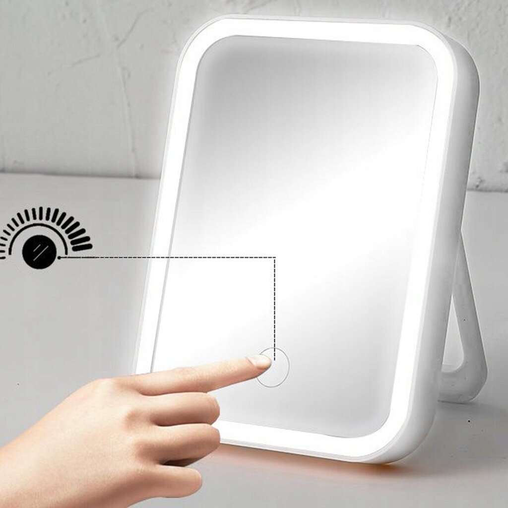 LED makiažo veidrodis Tech Zone 17,5 x 11,5 cm kaina ir informacija | Kosmetinės, veidrodėliai | pigu.lt