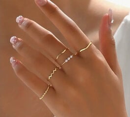 5 vnt. skirtingų moterišku žiedų Rings for daily outfits kaina ir informacija | Žiedai | pigu.lt