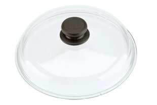Крышка стеклянная SKK 28 см с пластиковой ручкой цена и информация | Cковородки | pigu.lt